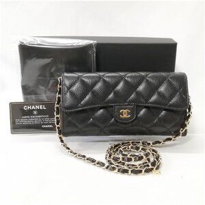 Chanel Caviar Leather Wallet Black